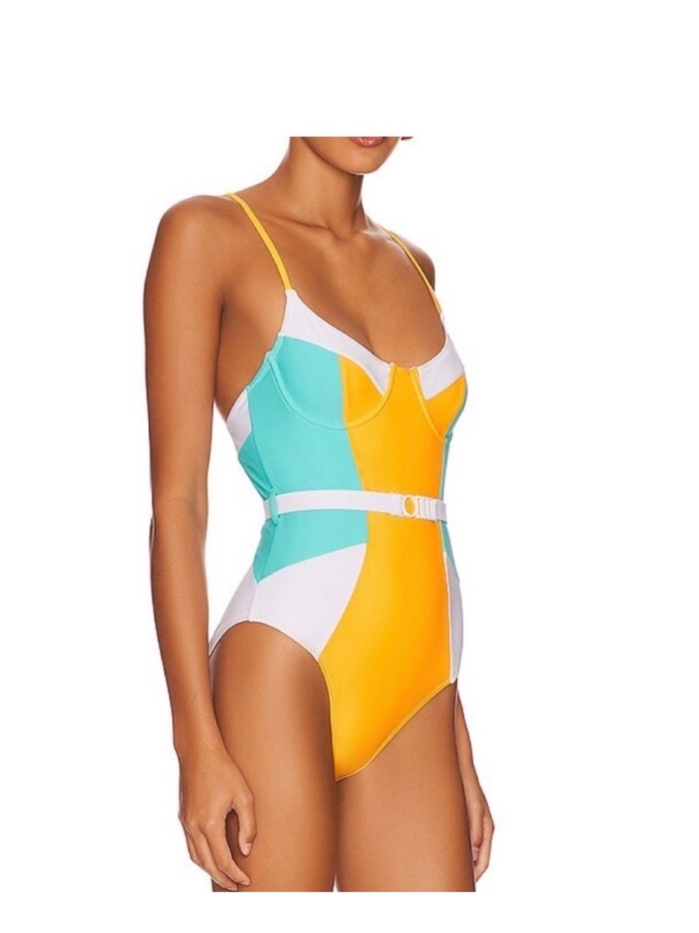 SOLID & STRIPED The Spencer Color Block Underwire One Piece Swimsuit Small